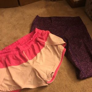 LuLu duo! One pair lulu capris and one pair shorts